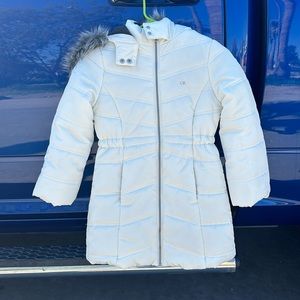 White Calvin Klein Snow Coat